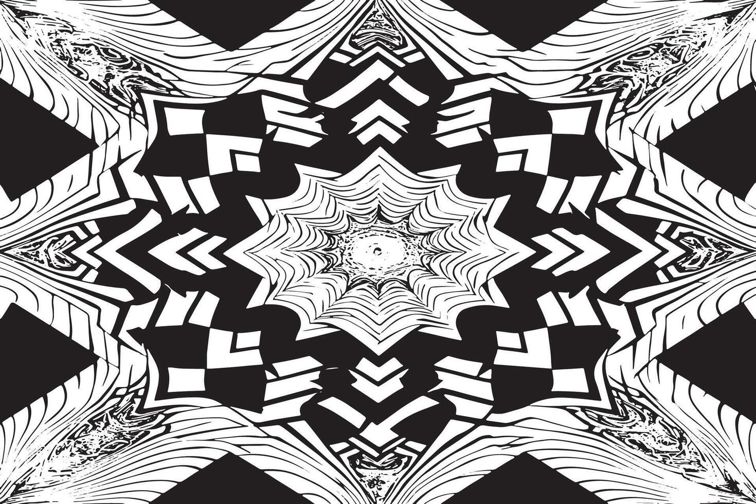 Black and White Optical Illusion Texture on Plain White Canvas vector