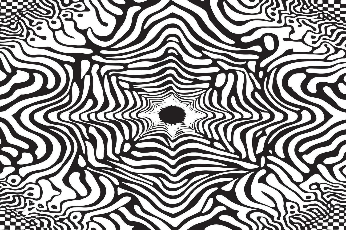 Abstract Black and White Texture Patterns for Illusion Effects vector
