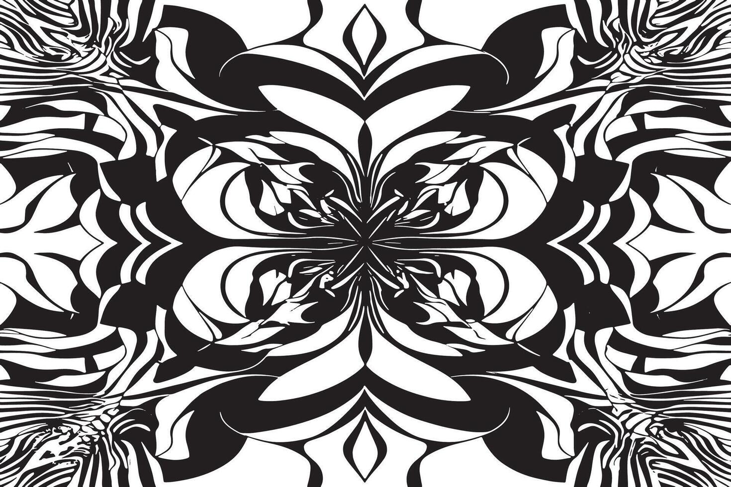 Abstract Hypnotizing Patterns on Crisp White Background vector