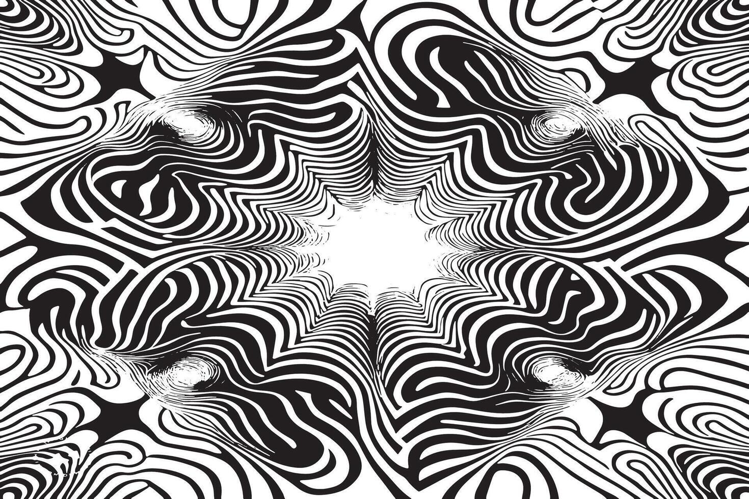 Artistic Black and White Illusion Patterns for Modern Textures vector