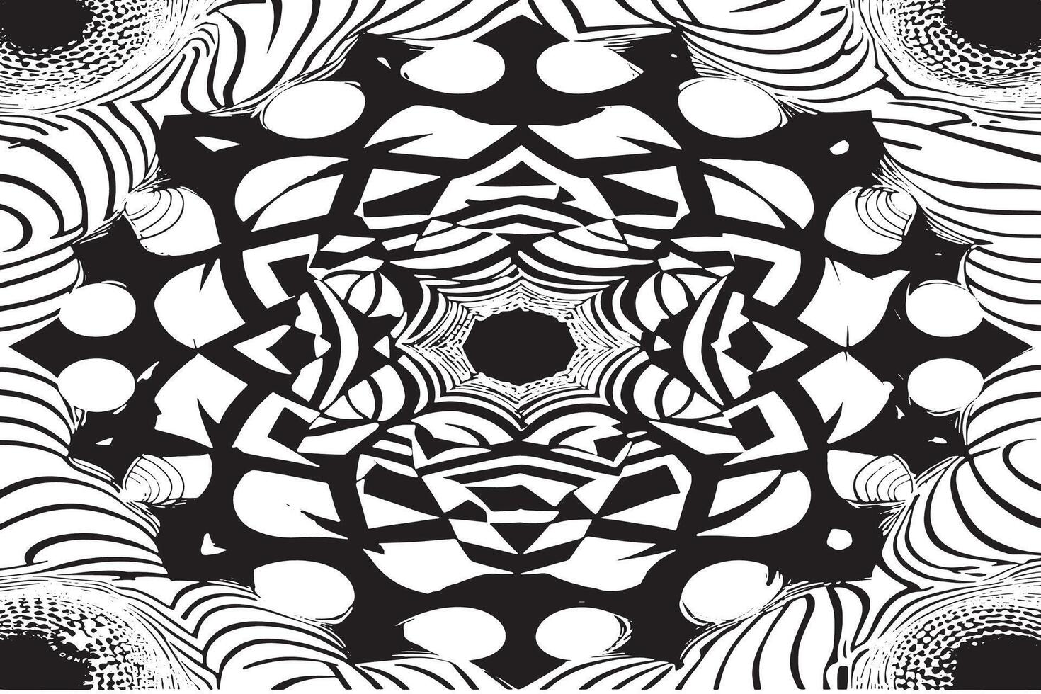 Black and White Abstract Hypnotizing Texture for Design Use vector
