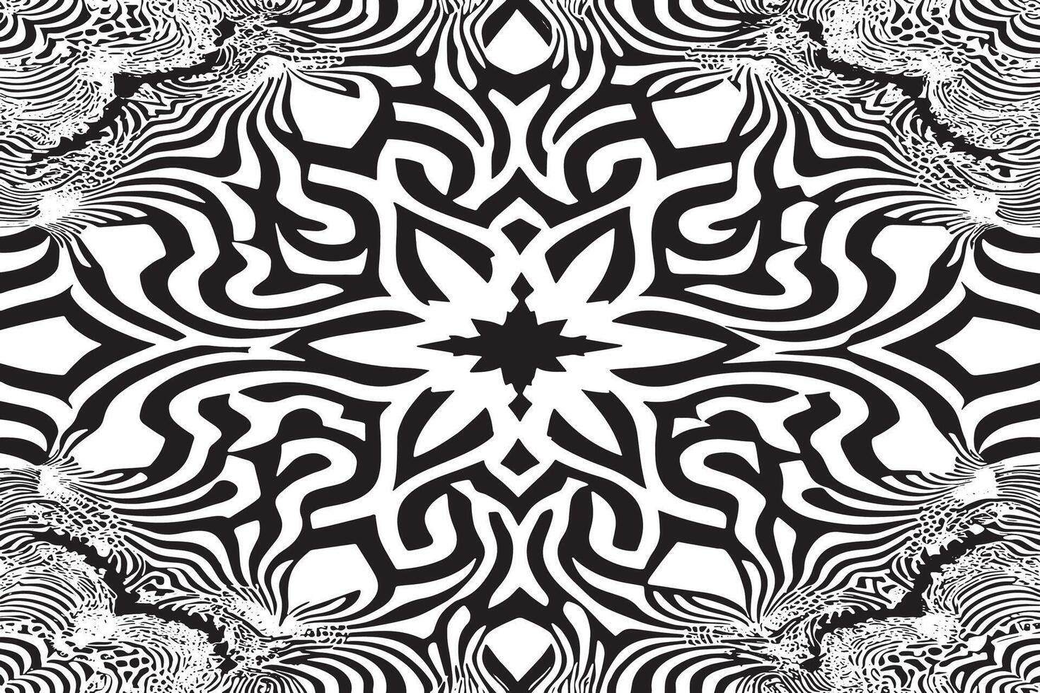 Black and White Hypnotizing Art Patterns for Overlay Design vector