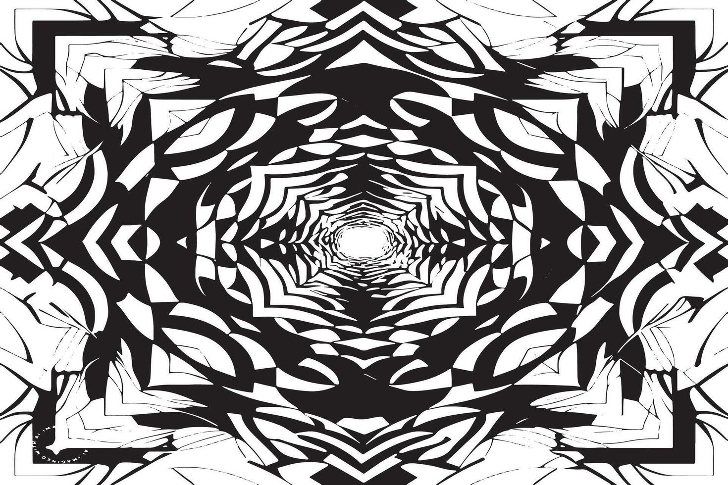 Stunning Monochrome Illusion Texture on a Plain White Backdrop vector