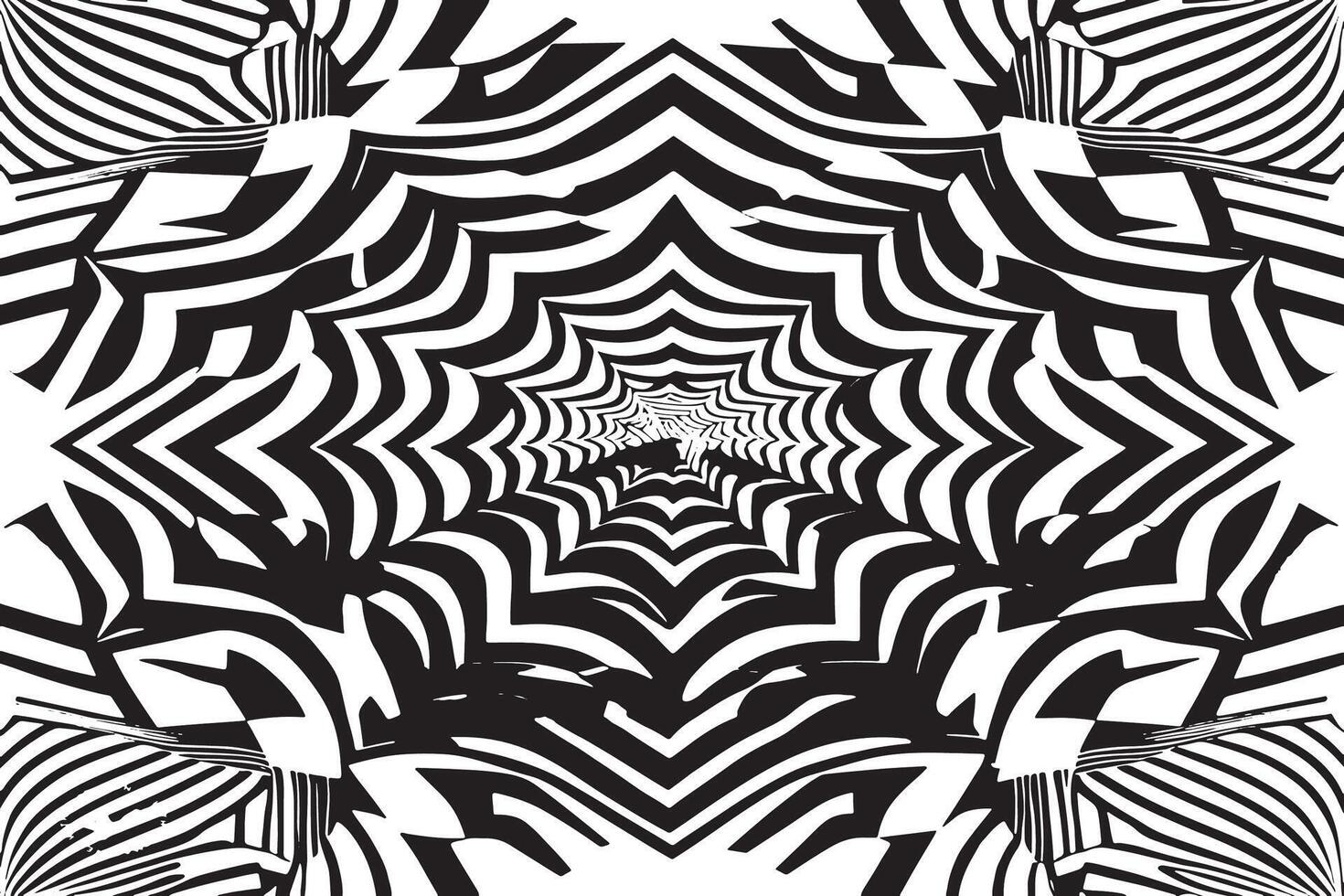 Monochrome Illusion Patterns on Bright White Surface vector