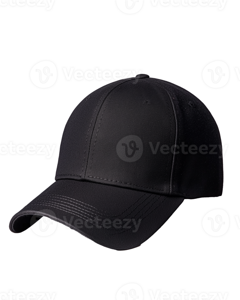 Stylish baseball cap with textured fabric and adjustable strap on transparent background png