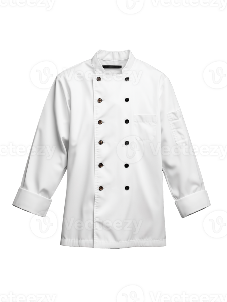 Chefs jacket with buttons and collar on transparent background png