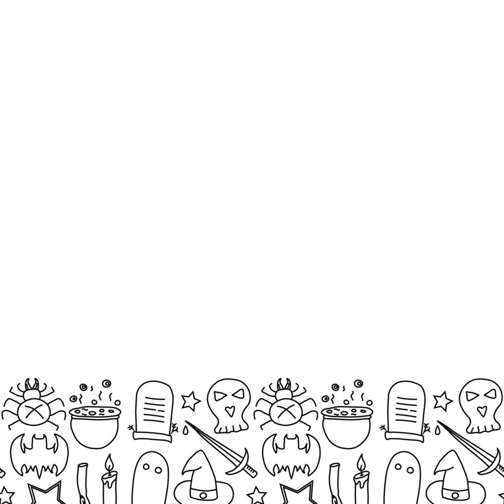 Halloween background with place for text. Cartoon Halloween frame vector