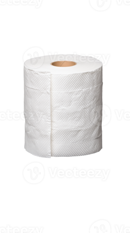 Roll of white paper towels on transparent background png
