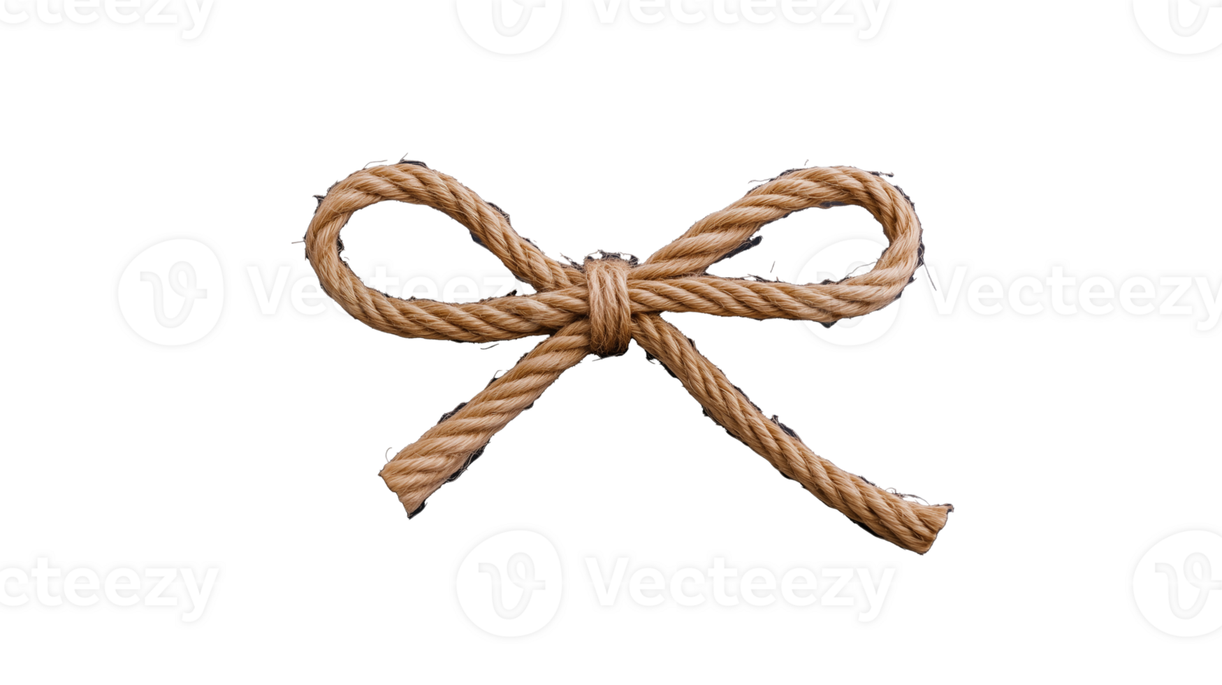 Decorative rope bow knot for crafts and gifts on transparent background png
