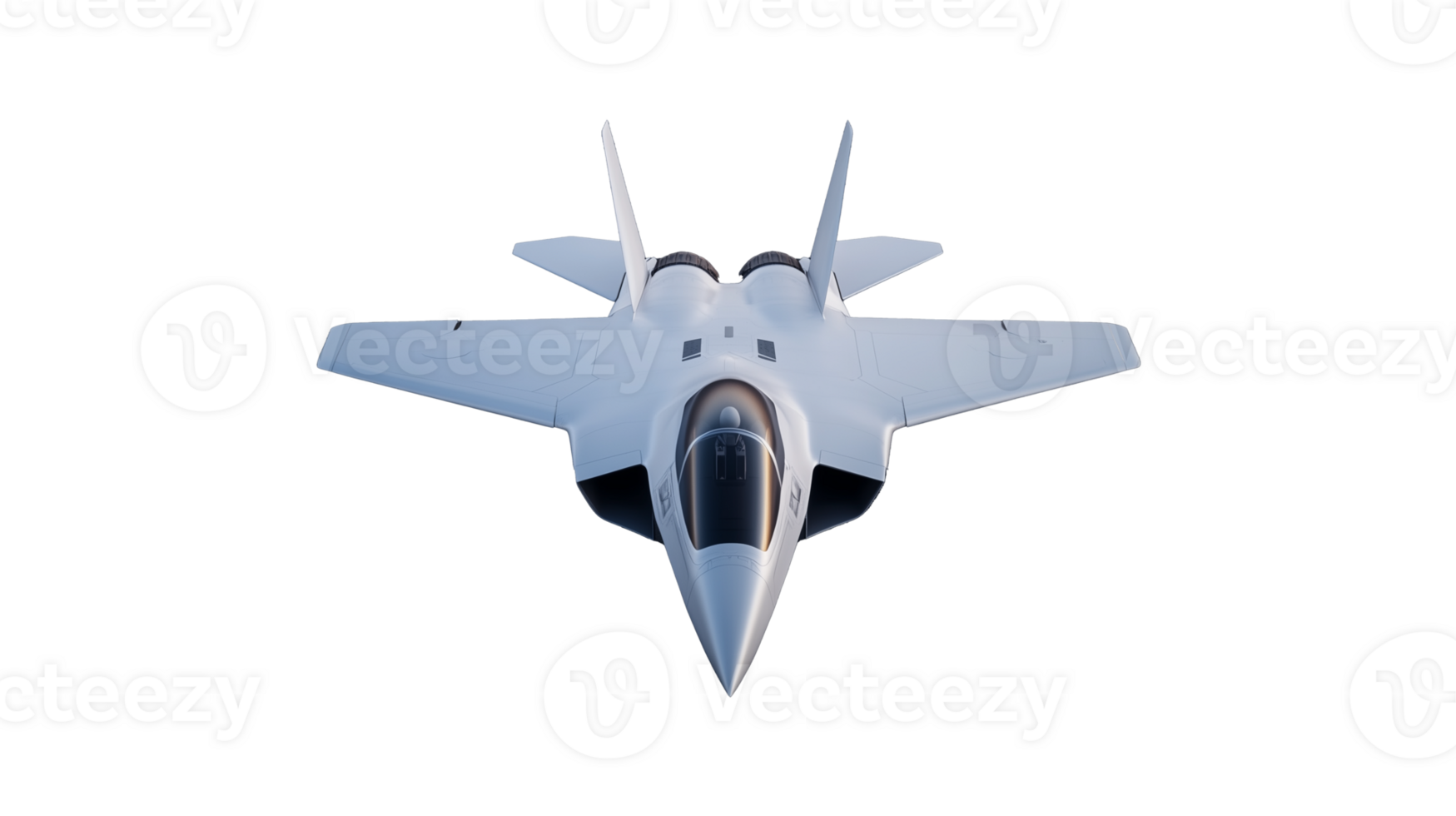 High-performance military jet aircraft design with sleek lines and advanced features on transparent background png