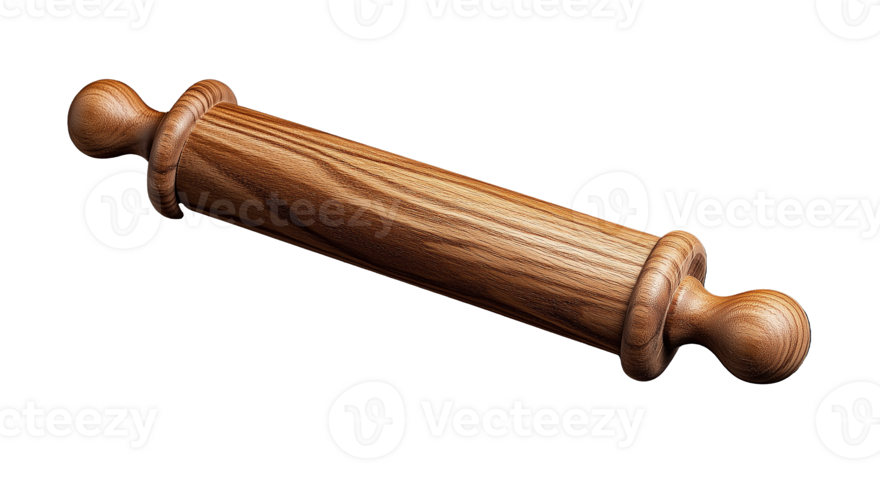 en bois roulant épingle pour cuisson avec détaillé texture et lisse terminer sur transparent Contexte png