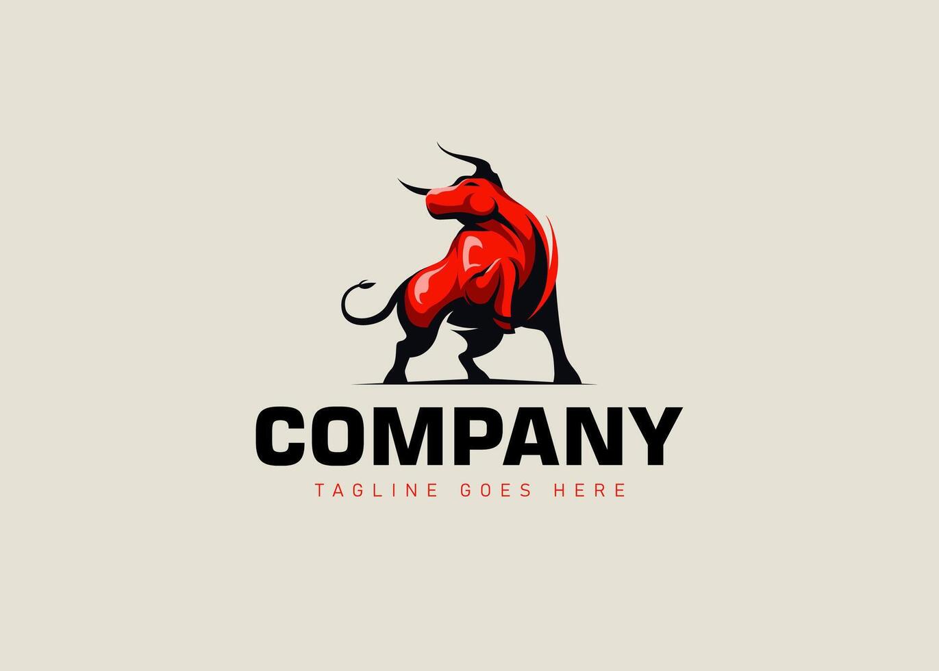 Red Bull Logo Design Template. Rage Bull Icon vector