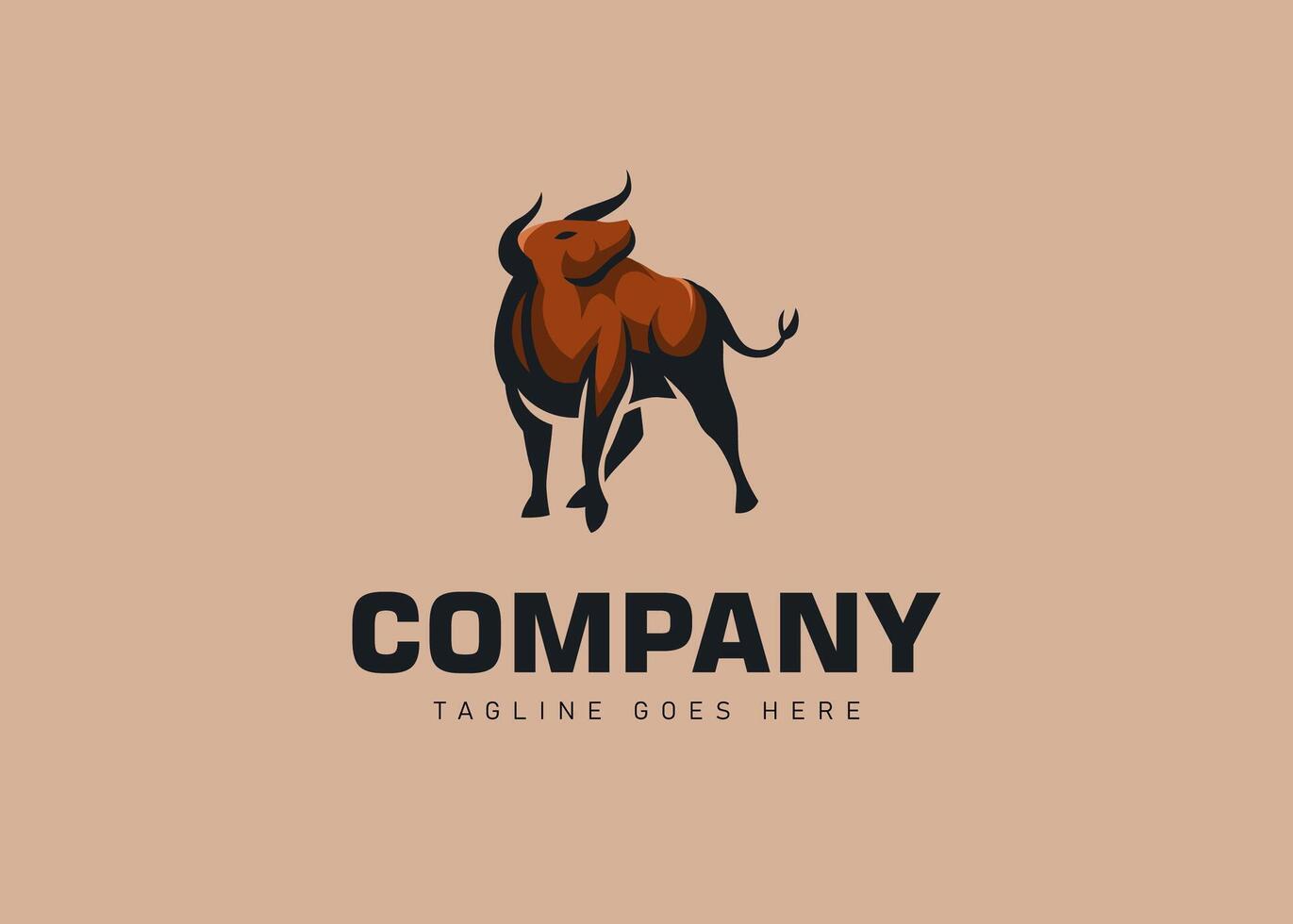 Wild Bull Logo Design Template. Rage Bull Icon vector