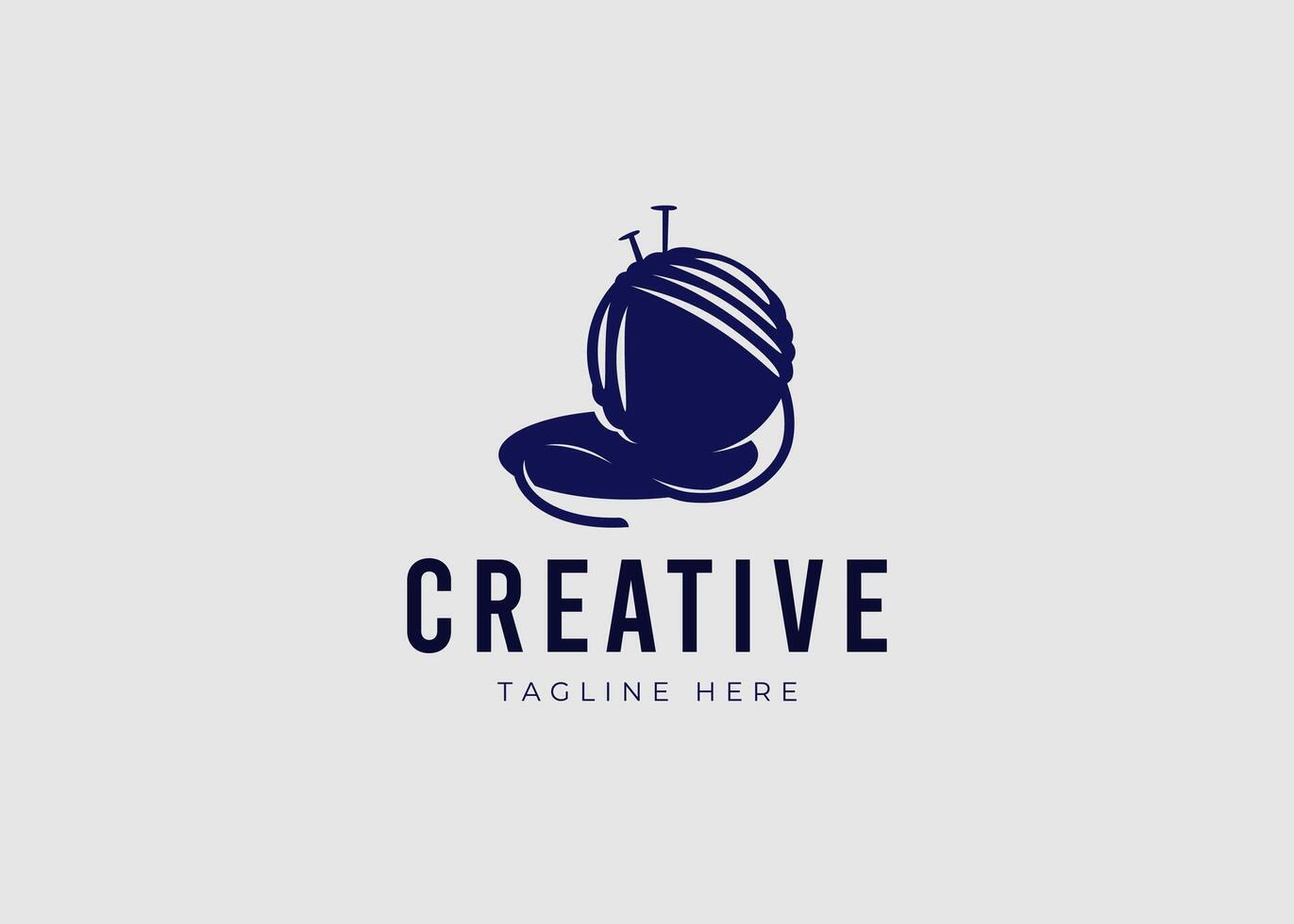 Wool Yarn Logo Design Template. Thread Icon vector