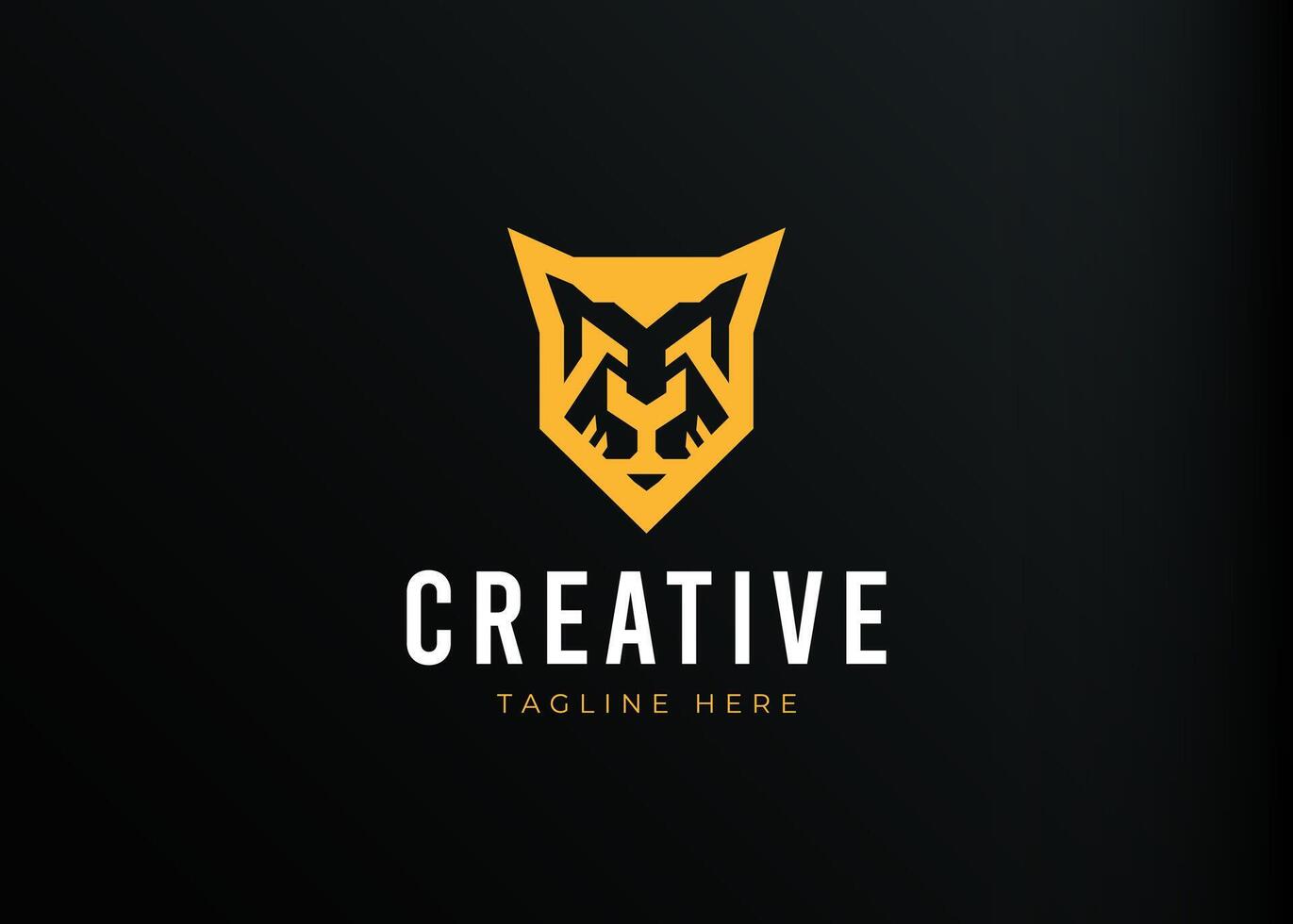 Geometric Panther Logo Design Template. Panther Head Icon Line Art vector