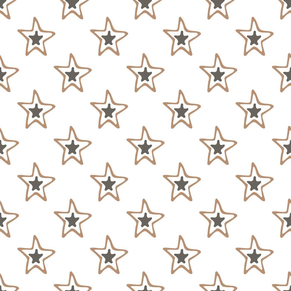 Seamless pattern with cute stars doodle for decorative print, wrapping paper, greeting cards, wallpaper and fabric vector