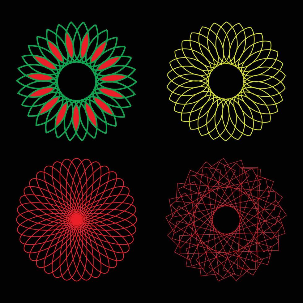 Spiral Set Of Label Shapes Silhouettes Illustration Isolated On White Background vector