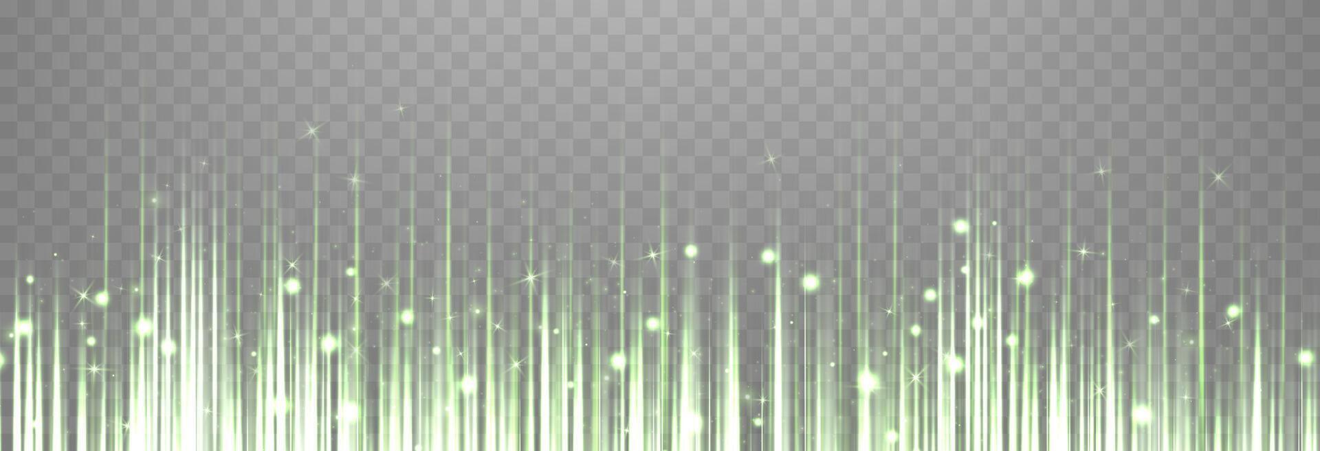 Vertical speed rays, light neon flow, zoom in motion effect, green glow speed lines, colorful light trails, perspective stripes. vector