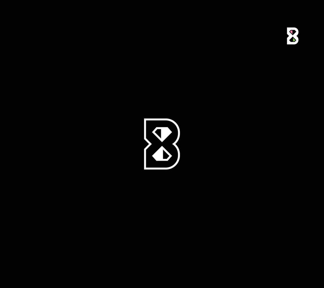 Abstract Initial letter B Diamond Logo Design, letter B with Diamond combination, usable for Jewelry. vector
