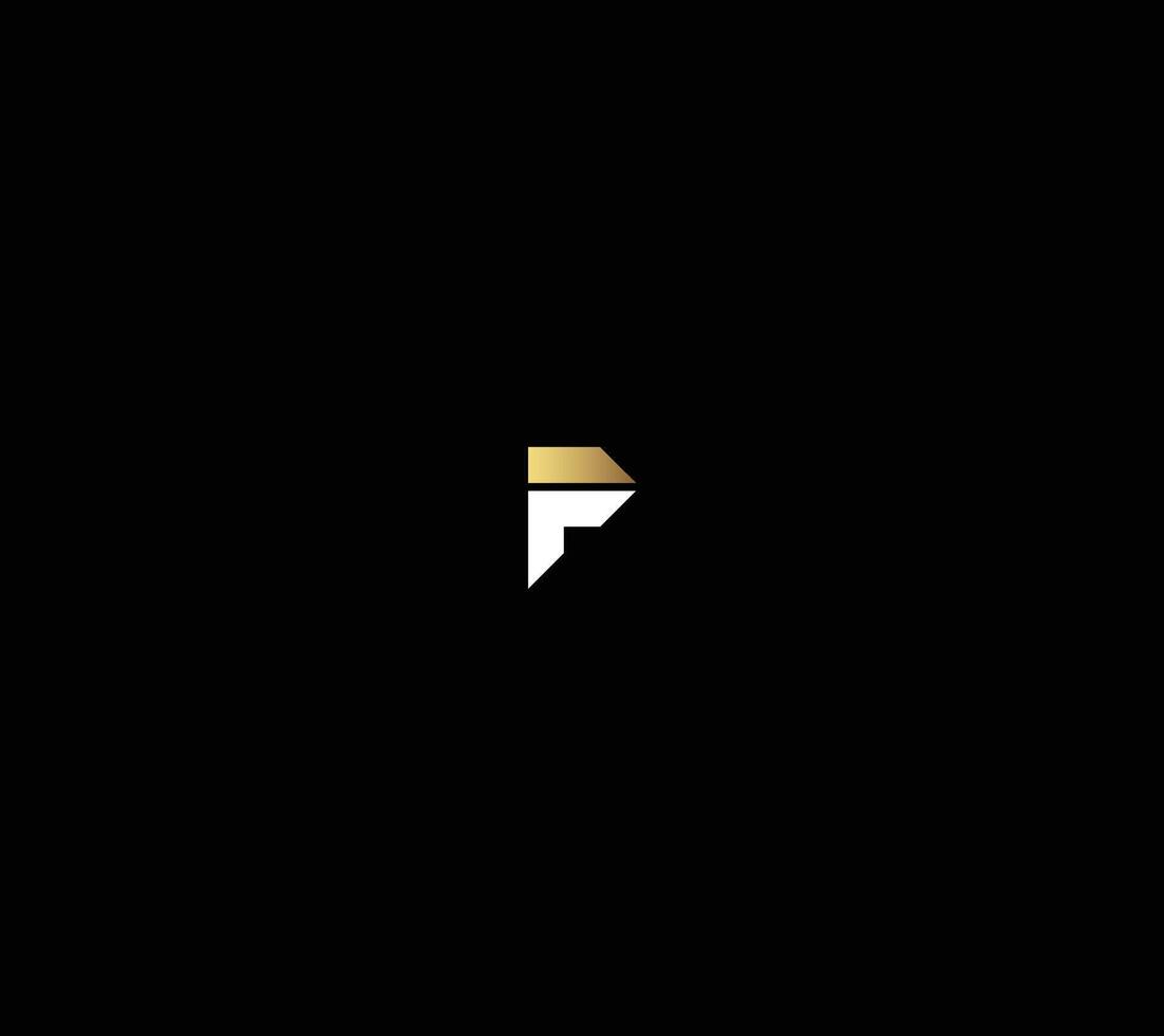 Letter F or P Flag geometric logo design with black background. vector