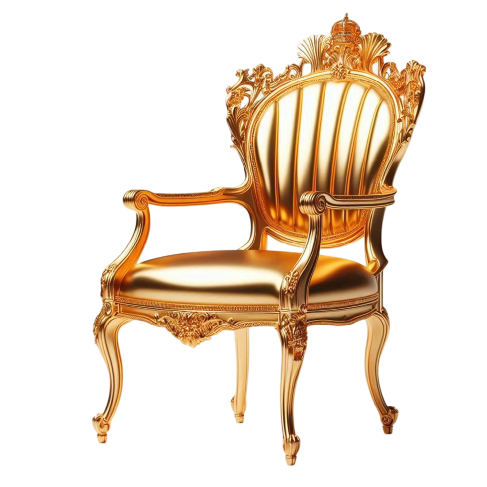 Elegant Golden Throne on Clear Background png
