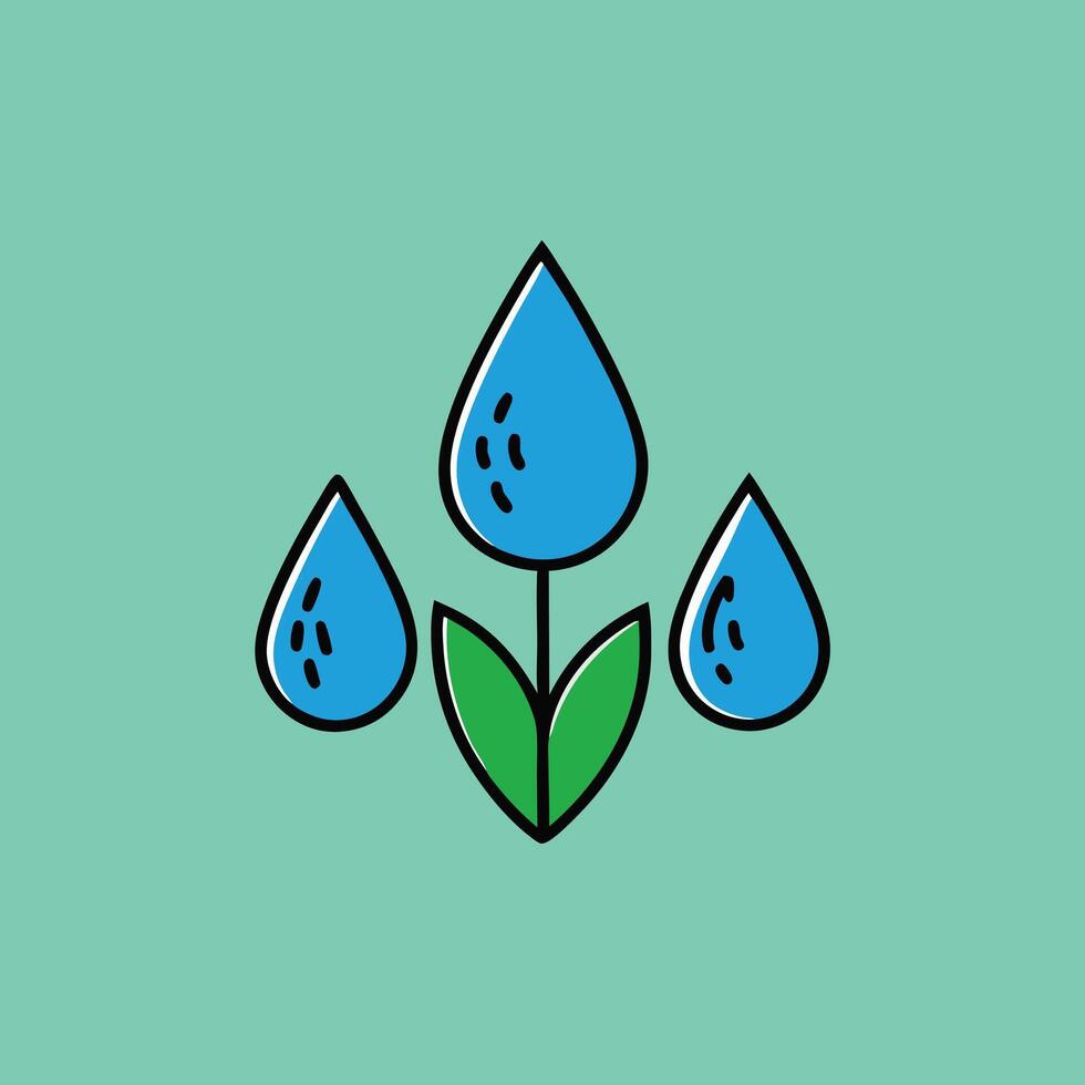 Water Droplet Flower Natures Hydration, Growth, and Bloom vector