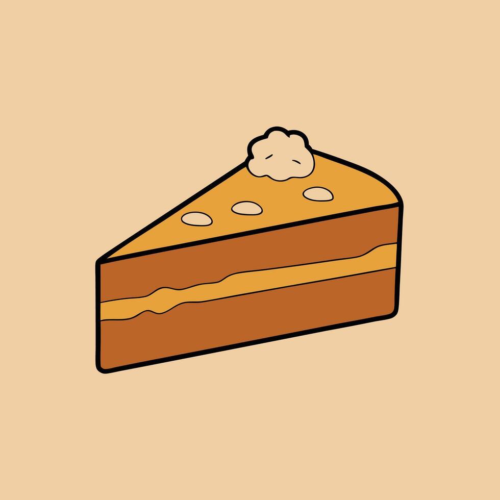 Rich Peanut Butter Cake Slice vector