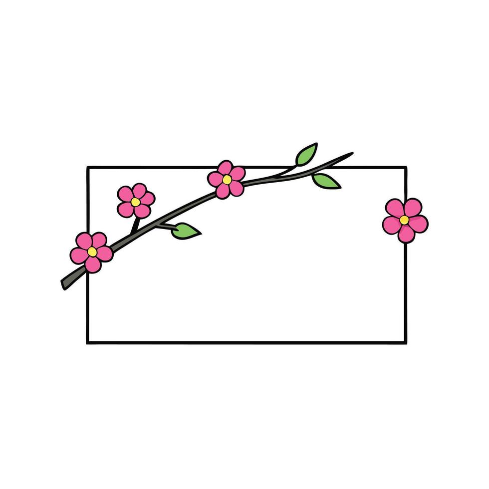 Elegant Blossom Branch Frame Spring Floral Design Element vector
