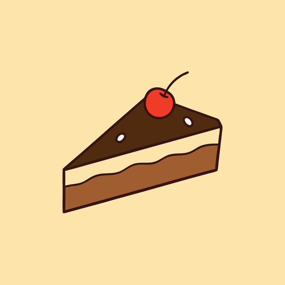 Decadent Black Forest Cake Slice vector