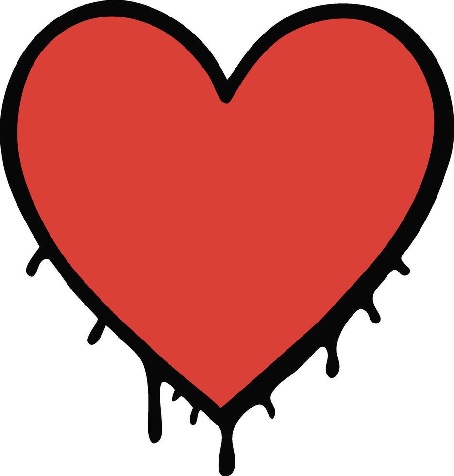 Bleeding Heart, Dripping Red, Pain, Love, Sadness, Distress, Emotion, Graphic, Art, Design vector