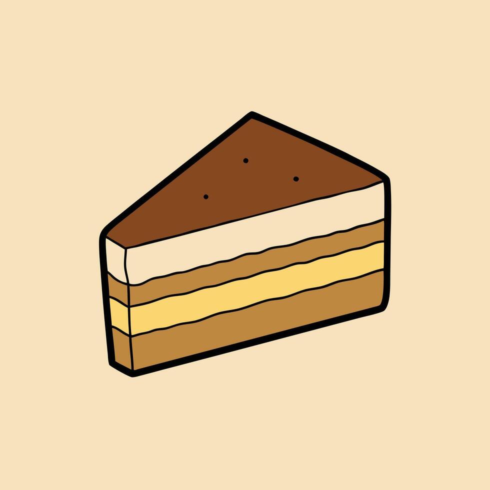 Creamy Tiramisu Cake Slice vector