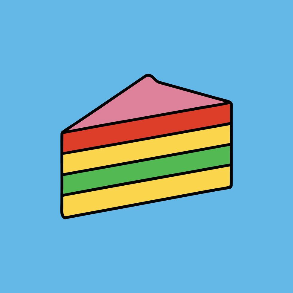Rainbow Layer Cake Slice vector