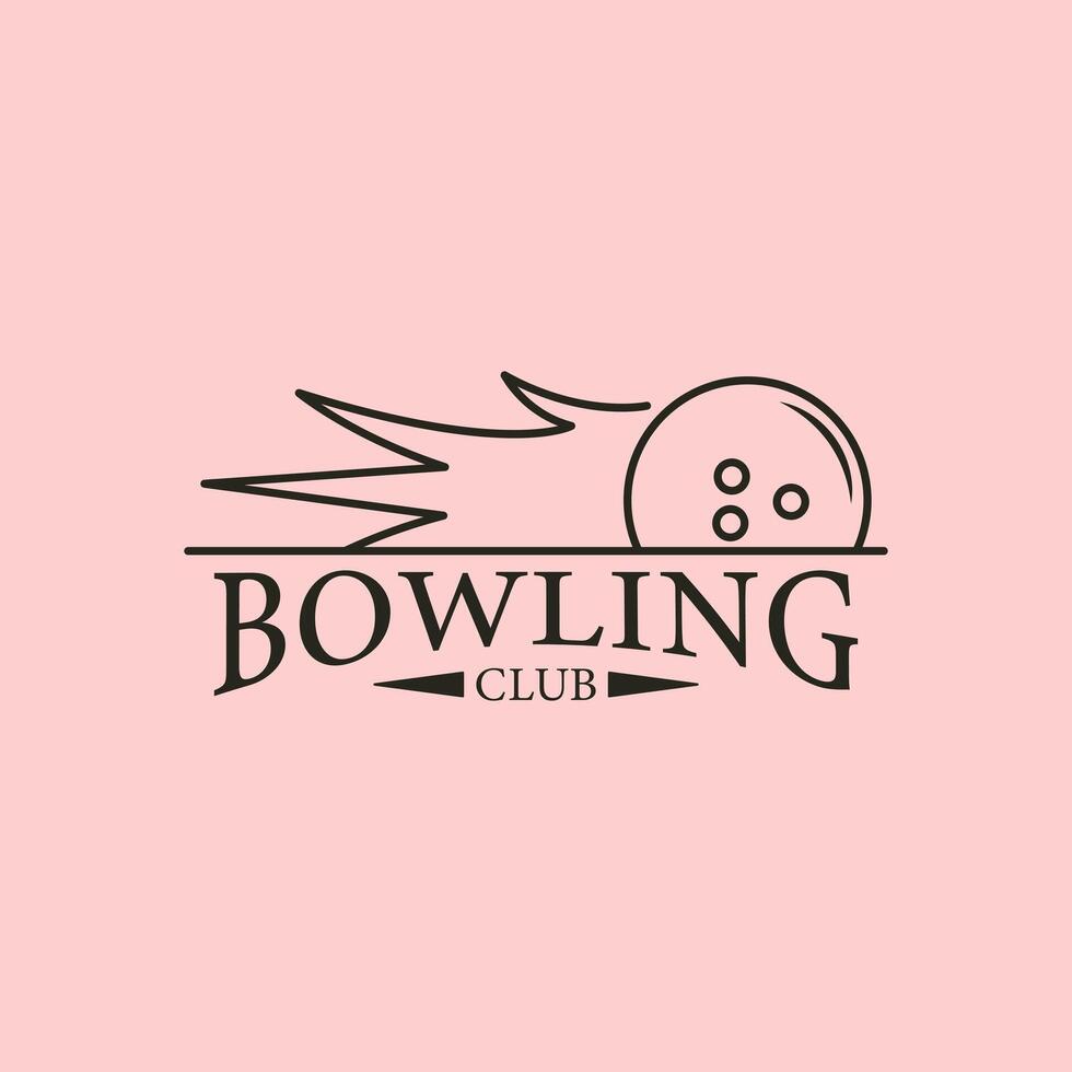Fire bowling line art logo icon and symbol minimalist game tournament illustration design vector
