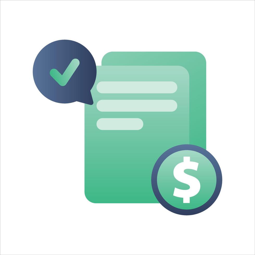 accepted document modern minimalist finance icon vector