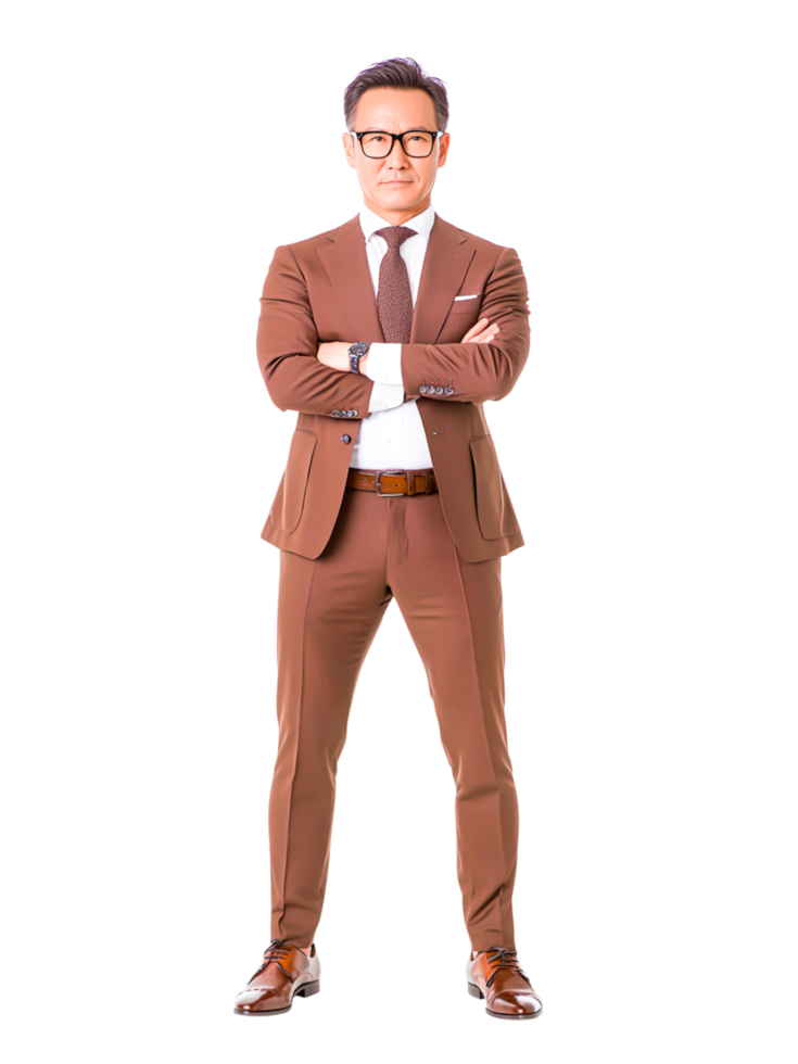 Confident Businessman in Stylish Suit png