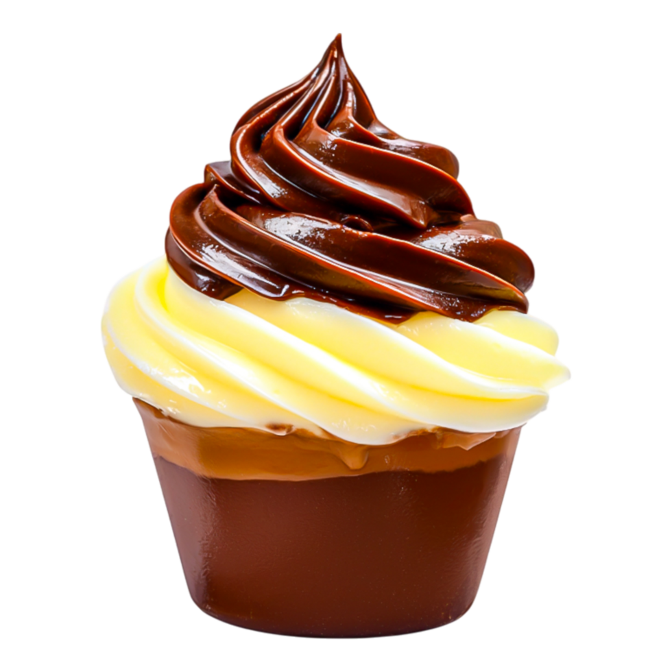 Chocolate and Vanilla Swirl Cupcake Delight png