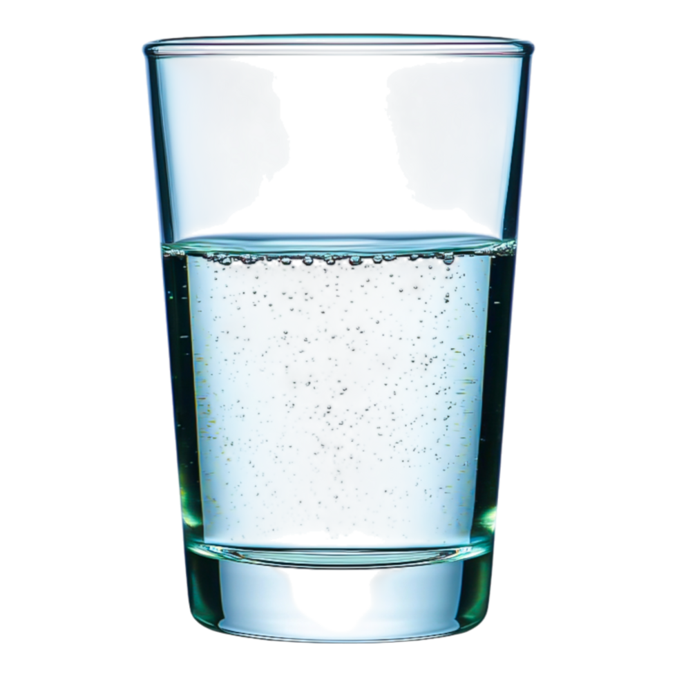 Refreshing Sparkling Water in Clear Glass png