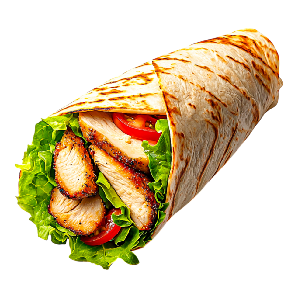 Grilled Chicken Wrap with Fresh Vegetables png