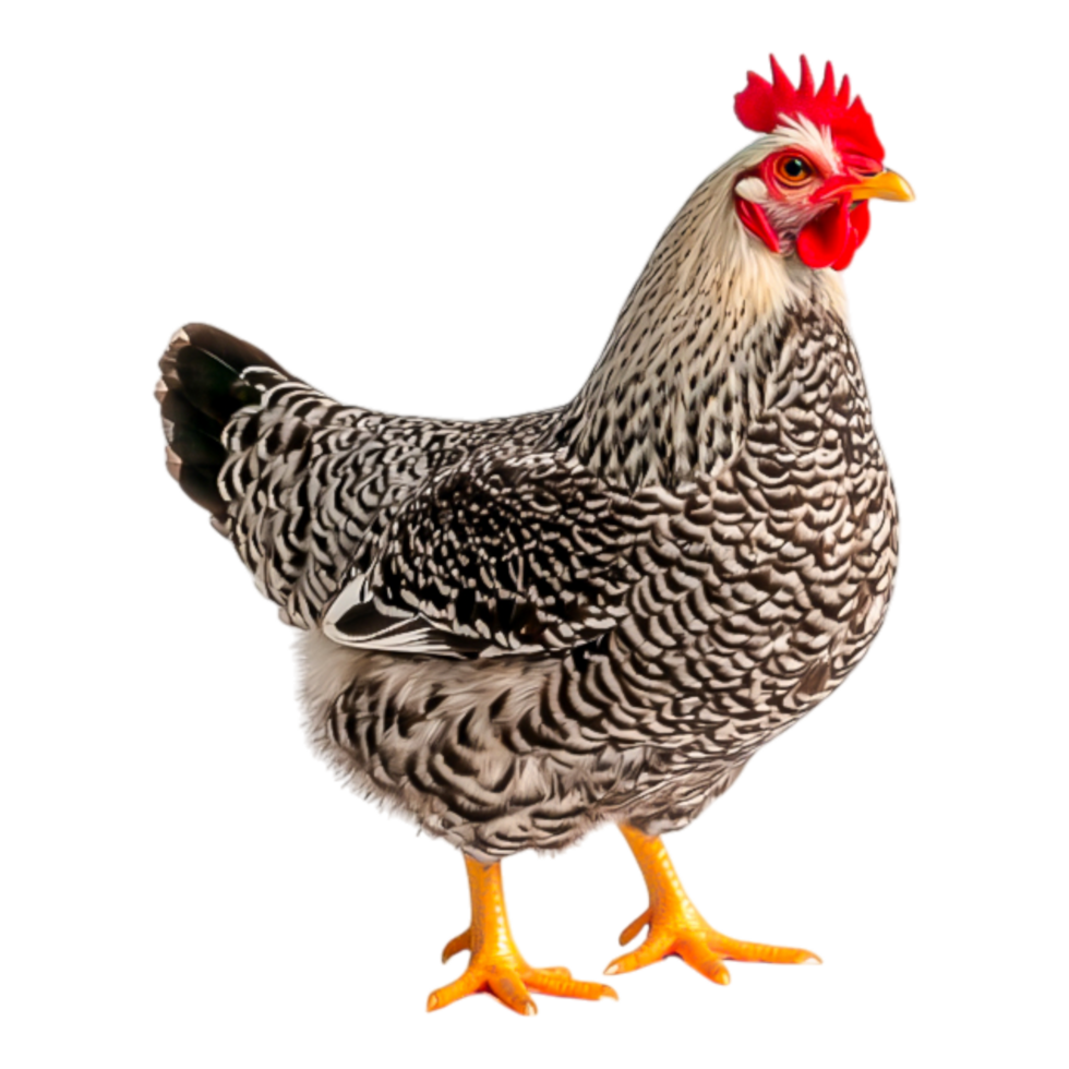 Striking Hen with Unique Feather Patterns png