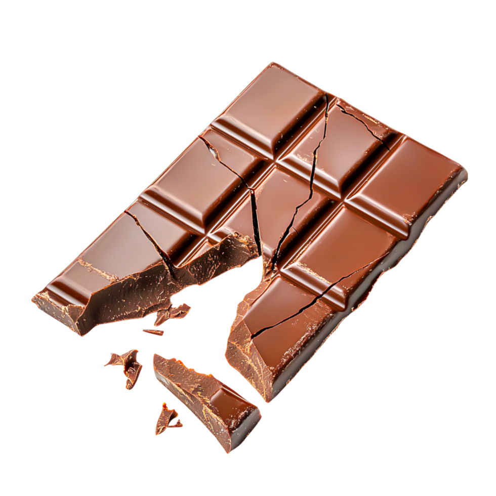 Broken Chocolate Bar with Intense Cocoa Flavor png