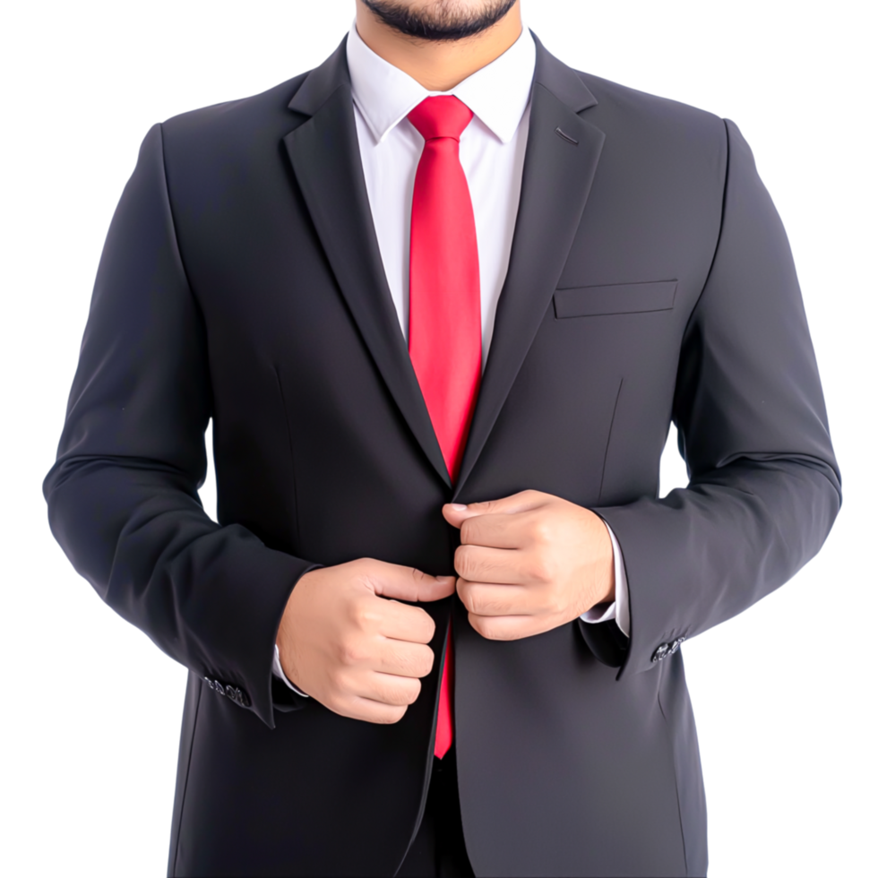 Professional Man in Suit with Red Tie png