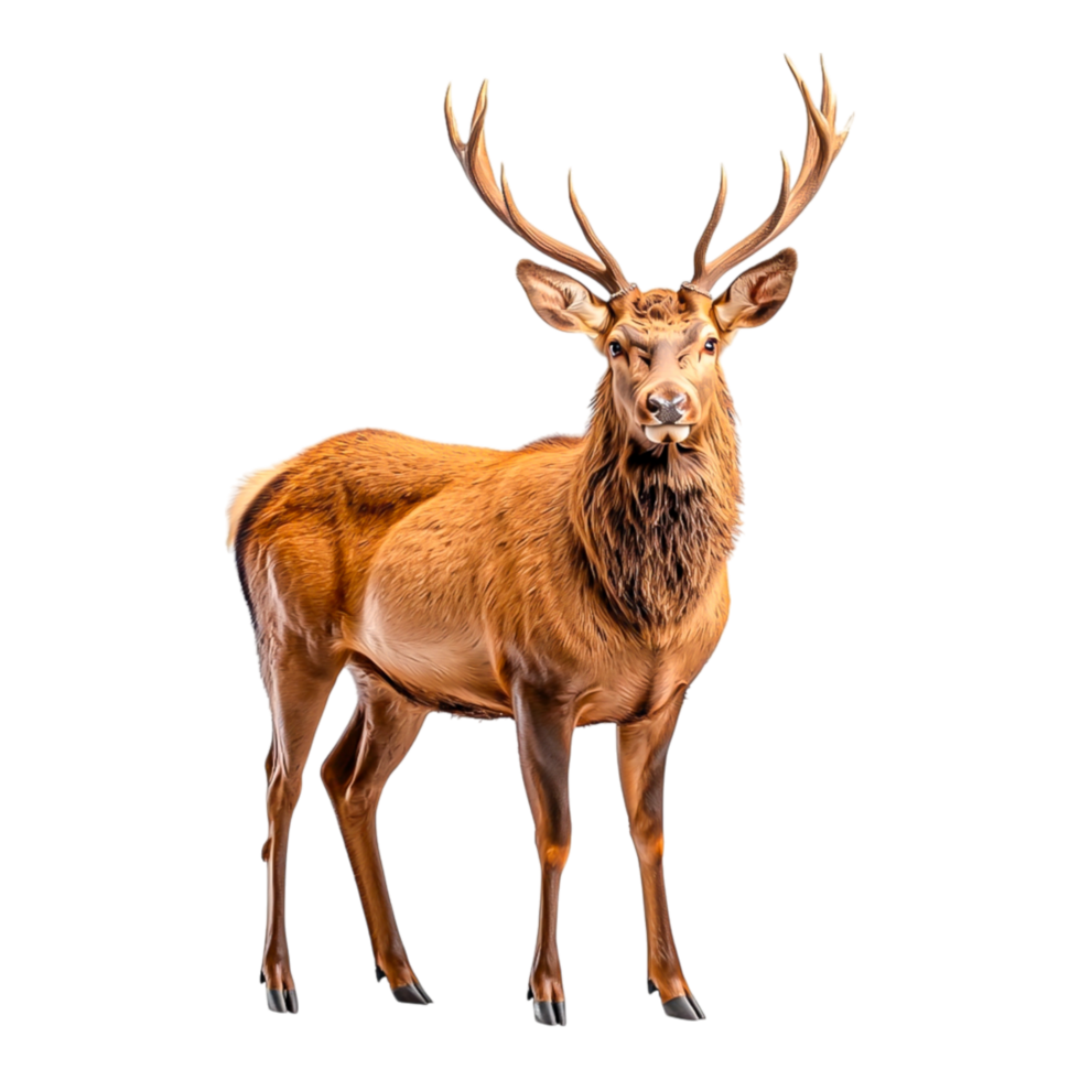Majestic Deer Standing With Antlers in Natural Setting png