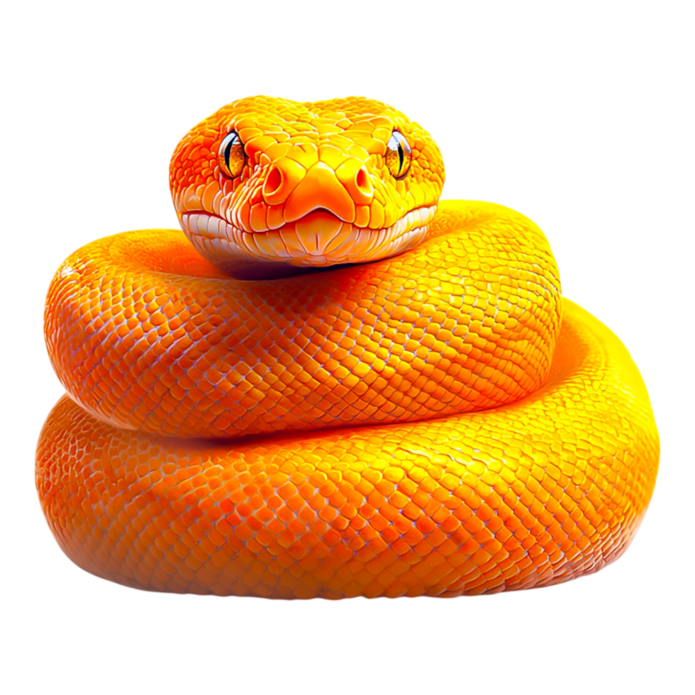 Vibrant Orange Snake Coiled in Intriguing Pose png