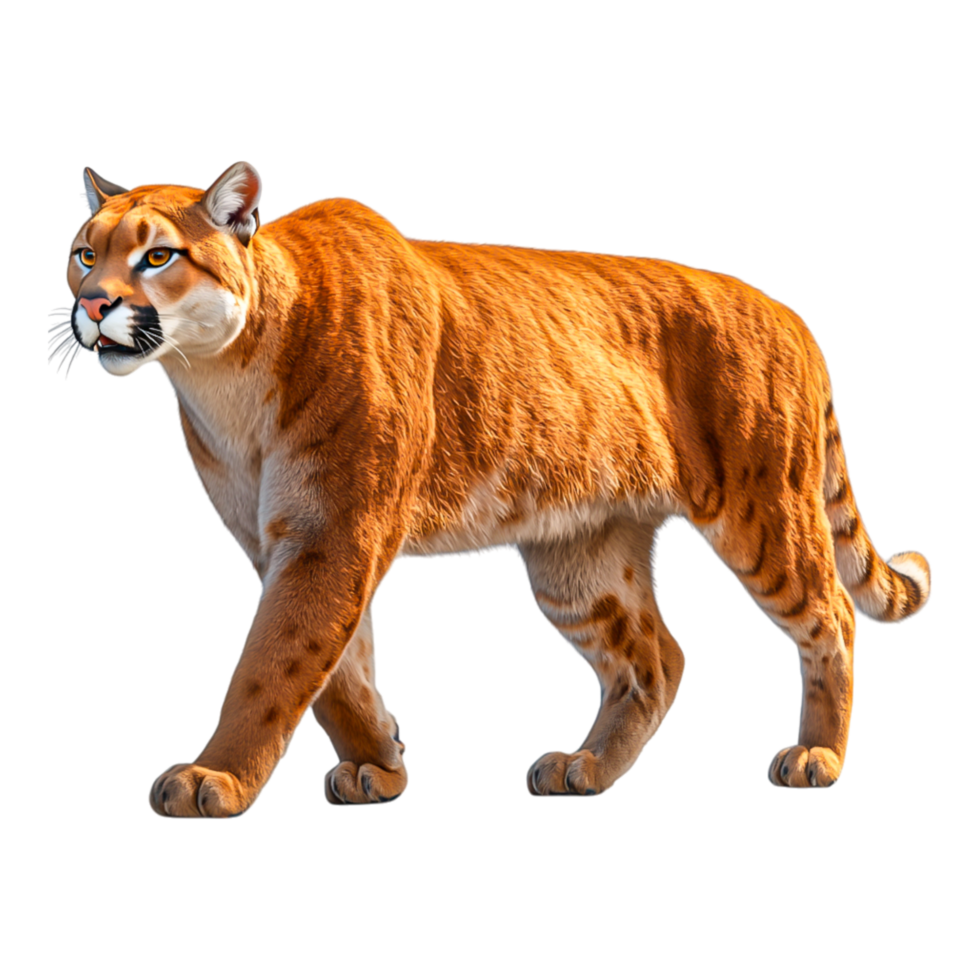 Realistic Mountain Lion Walking in Natural Setting png