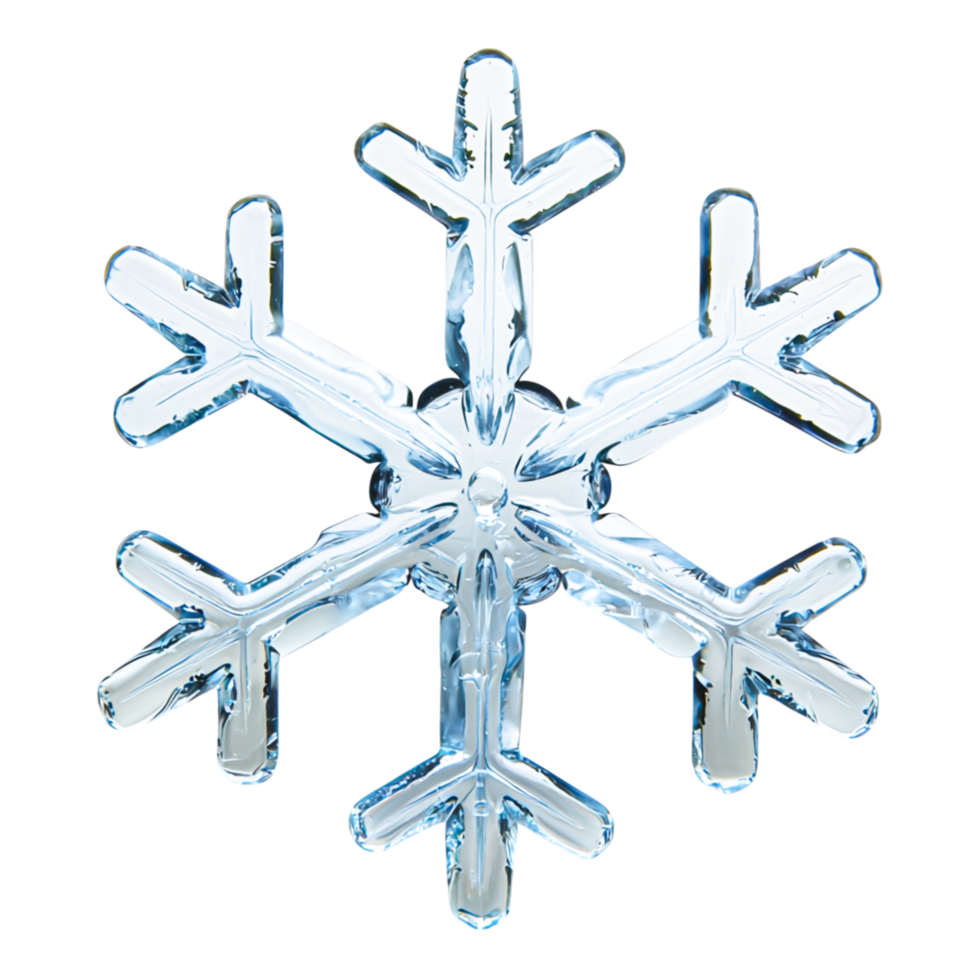 Crystal Snowflake with Intricate Design and Frosty Texture png
