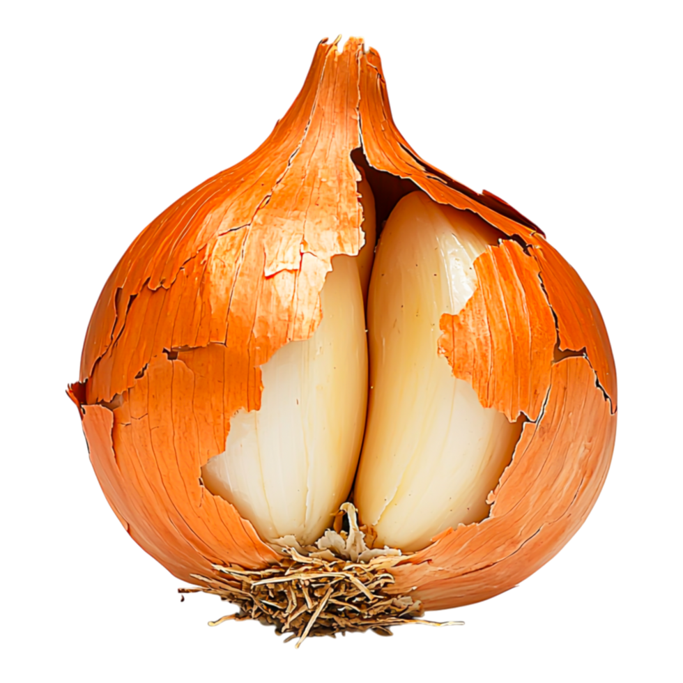 Close-Up of Split Onion with Unique Texture and Color Details png