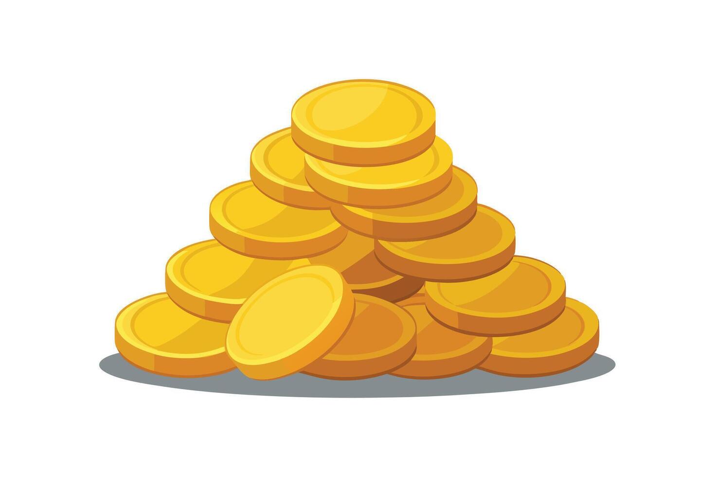 Gold Coins Stack - Shiny Metallic Money Illustration for Wealth, Finance, and Investment Art vector