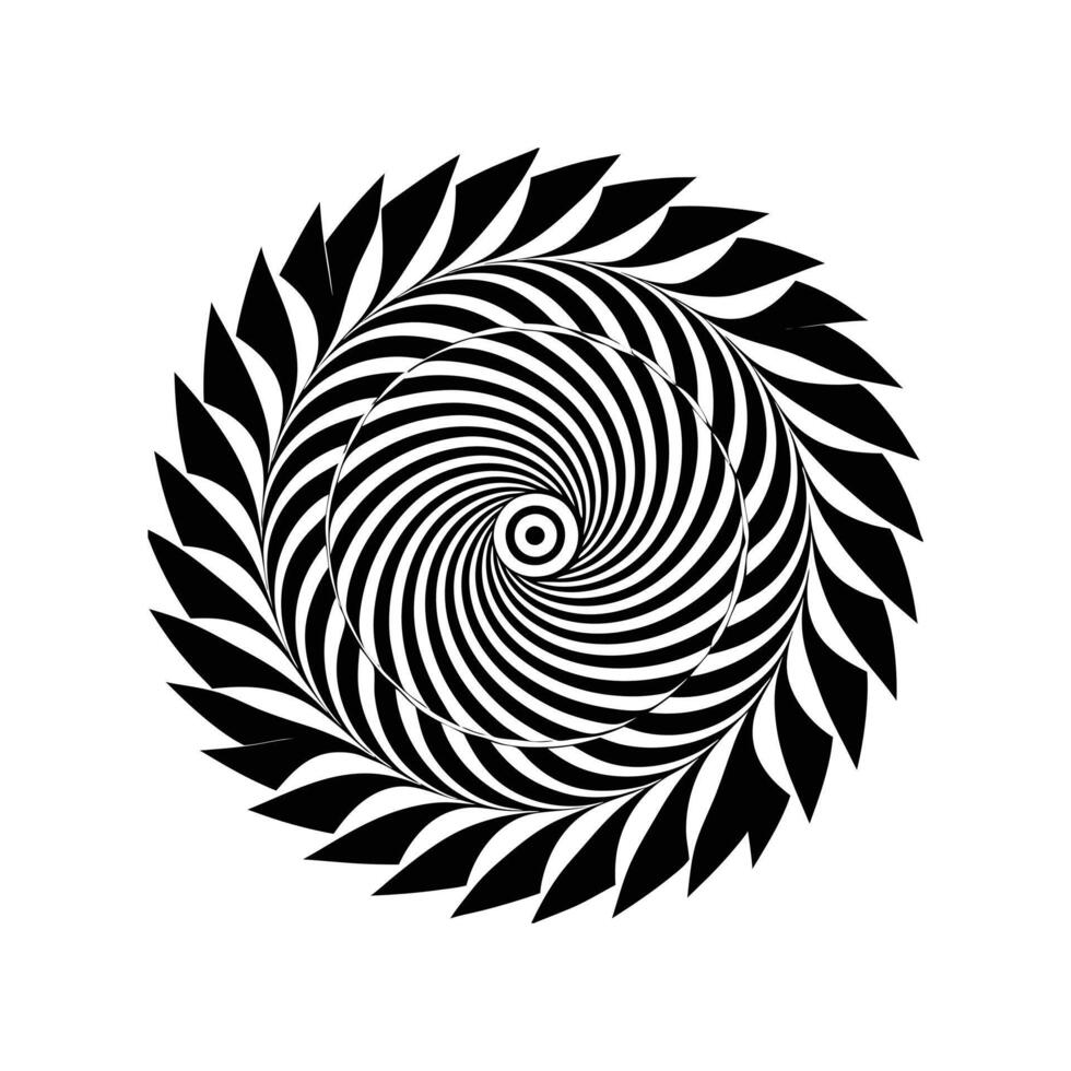 Abstract Circle Lines Spiral - Minimalist Black and White Geometric Design for Stylish Art vector