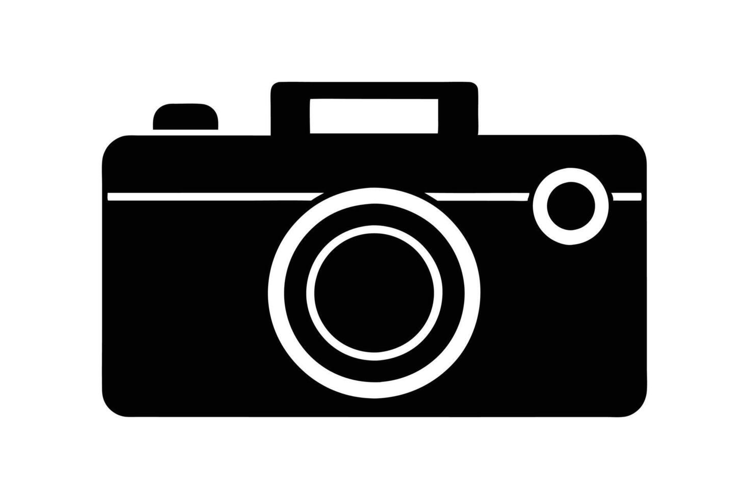 Modern Minimalist Camera Icon Design for Stylish Black and White Photography Art vector