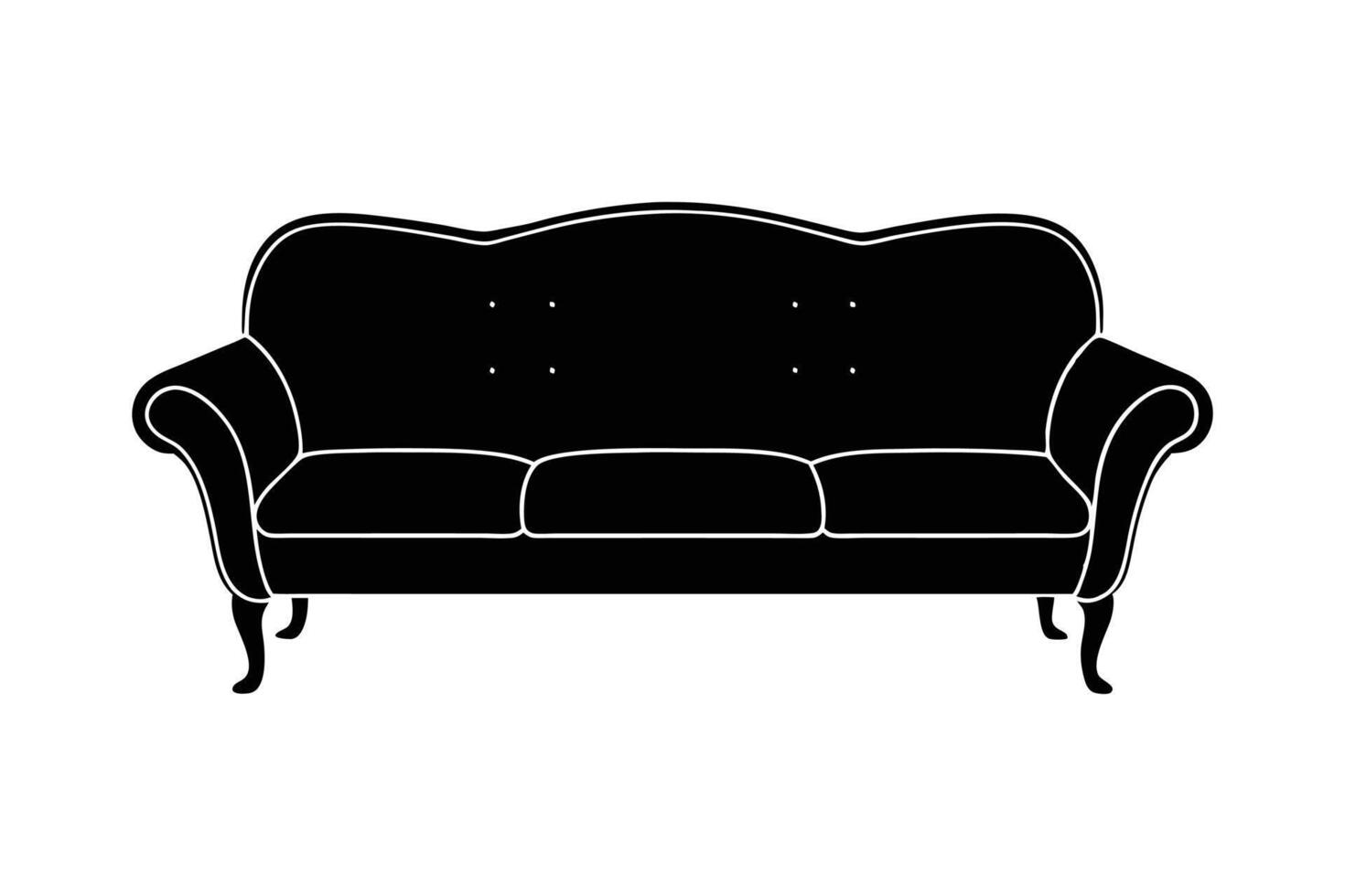 Minimalist Sofa Design - Modern Furniture Icon for Interior Decor and Illustration vector